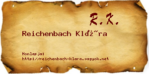 Reichenbach Klára névjegykártya